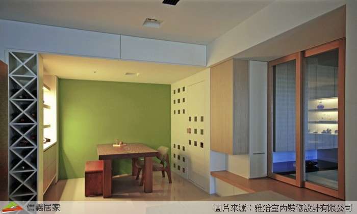 米色餐廳室內裝潢設計，包括餐桌、餐椅裝潢圖片