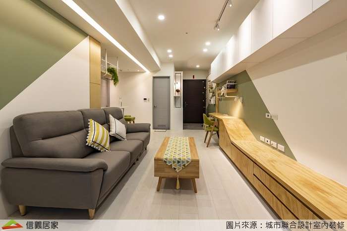 白色客廳室內裝潢設計，包括沙發、茶几裝潢圖片