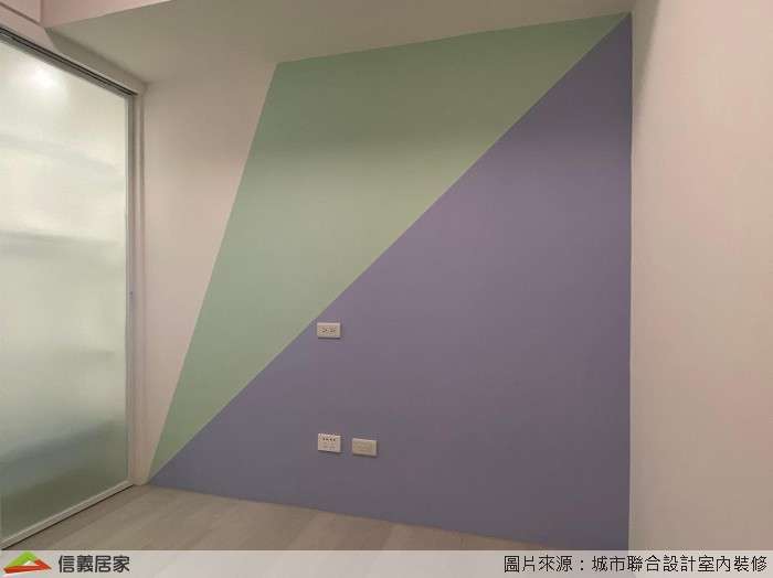 綠色臥室室內裝潢設計，包括收納櫃、床頭主牆、置物櫃裝潢圖片