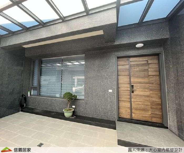 米色房子外觀室內裝潢設計，包括捲簾裝潢圖片